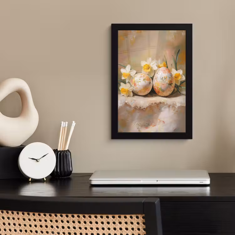 Poster met lijst - Bloemen - Eieren - Geschilderd — 3