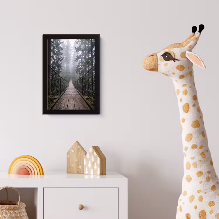 Poster met lijst - Brug - Bos - Mist - Natuur — 5