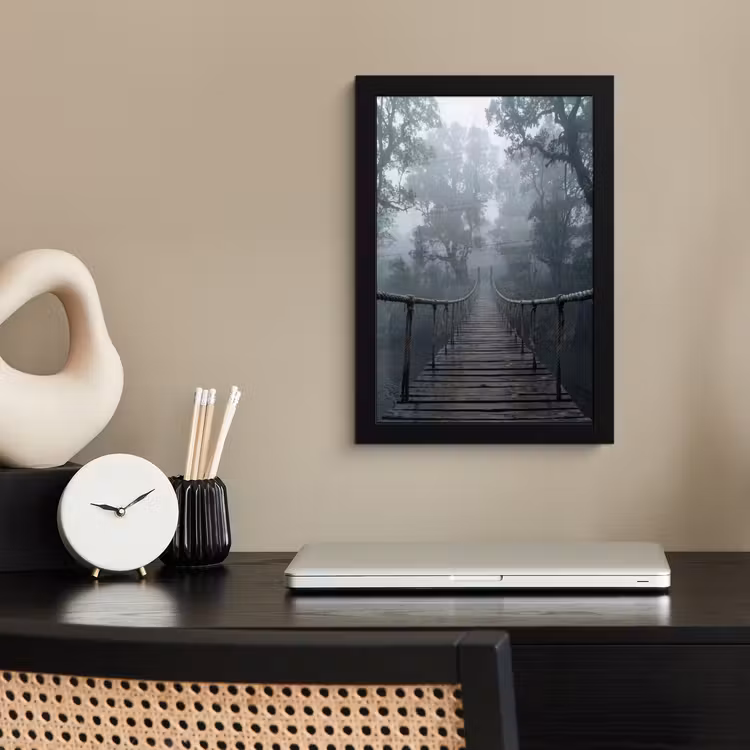 Poster met lijst - Brug - Jungle - Mist - Natuur — 3