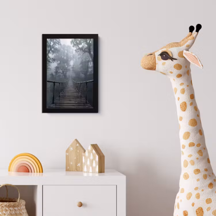 Poster met lijst - Brug - Jungle - Mist - Natuur — 5