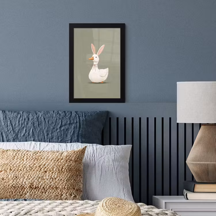 Poster met lijst - Eend - Konijnoren - Grijs — 4