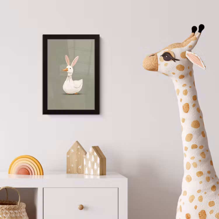 Poster met lijst - Eend - Konijnoren - Grijs — 5