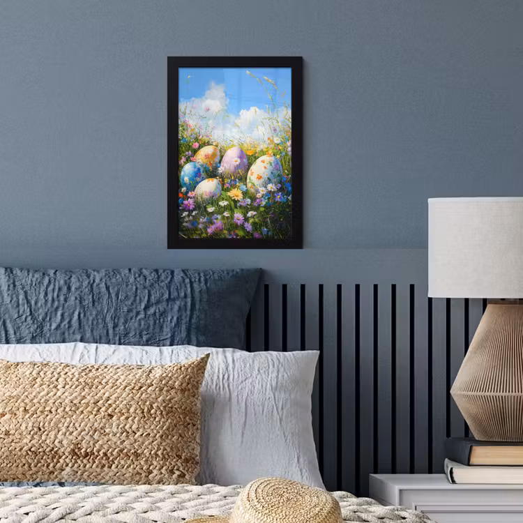 Poster met lijst - Grasveld - Eieren - Bloemen — 4