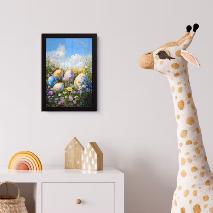 Poster met lijst - Grasveld - Eieren - Bloemen — 5