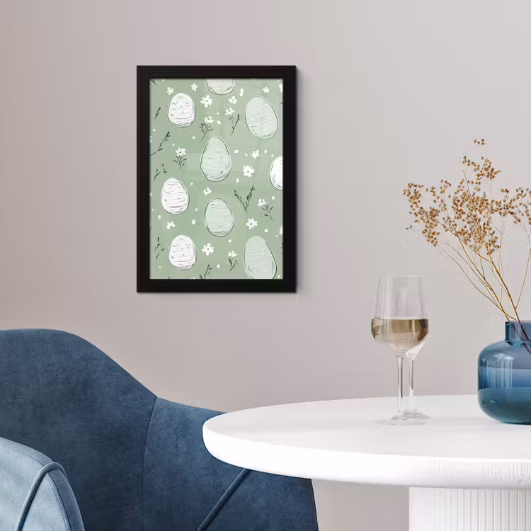 Poster met lijst - Groen - Eieren - Patroon — 2