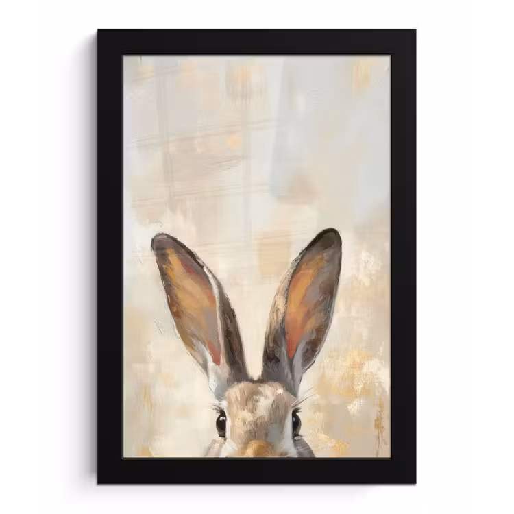 Poster met lijst - Haas - Oren - Bruin — 1