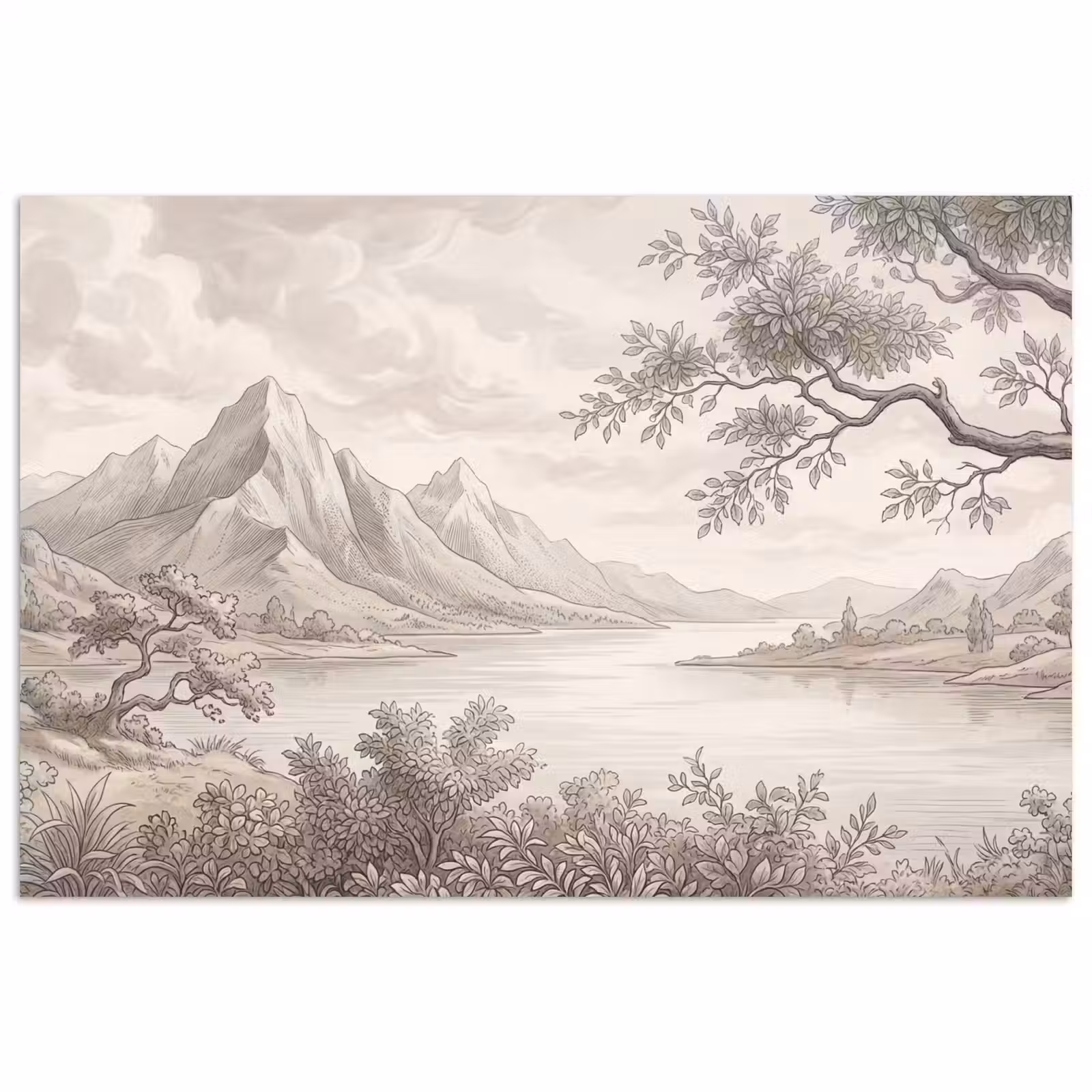 Poster - Landschap - Bergen - Meer - Natuur — 1