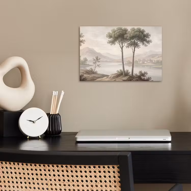 Poster - Bomen - Meer - Bergen - Illustratie — 2