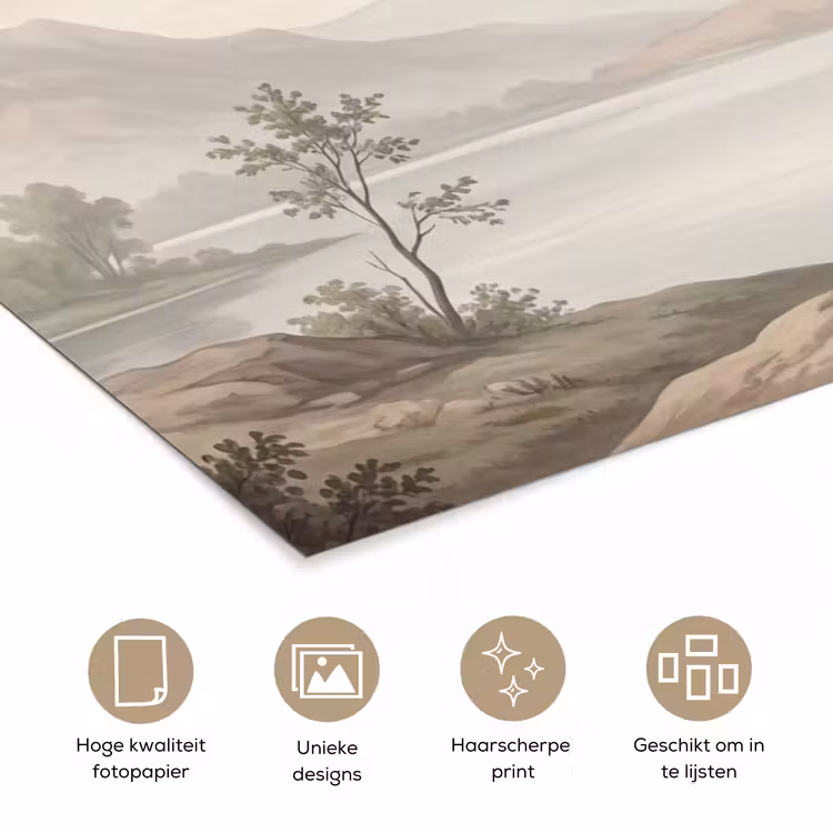 Poster - Bomen - Meer - Bergen - Illustratie — 5