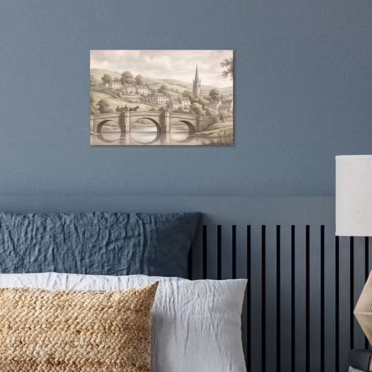 Poster - Dorp - Brug - Uitzicht - Groen — 3