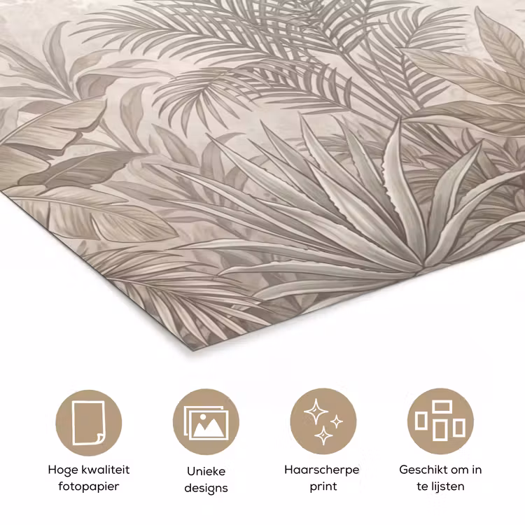 Poster - Jungle - Tropisch - Natuur -Vintage - Beige — 5