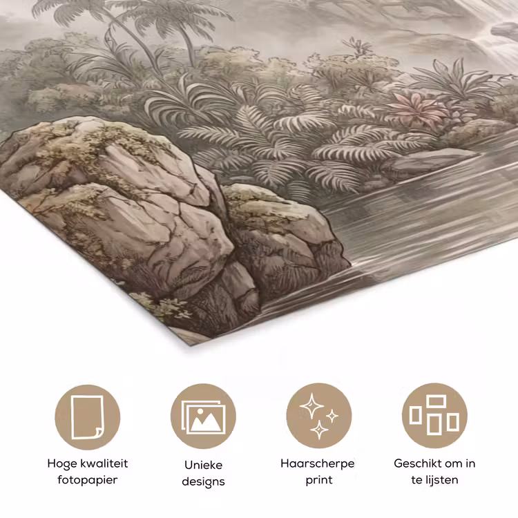 Poster - Jungle - Watervallen - Tropisch - Illustratie — 5
