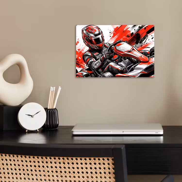 Poster - Kart - Coureur - Snelheid - Rood — 2