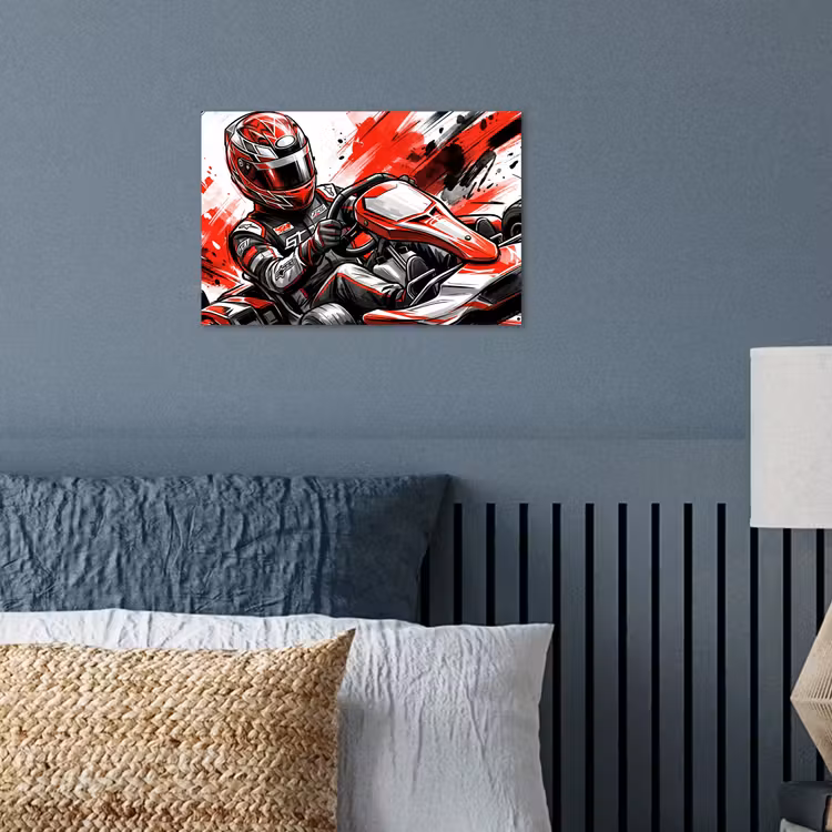 Poster - Kart - Coureur - Snelheid - Rood — 3