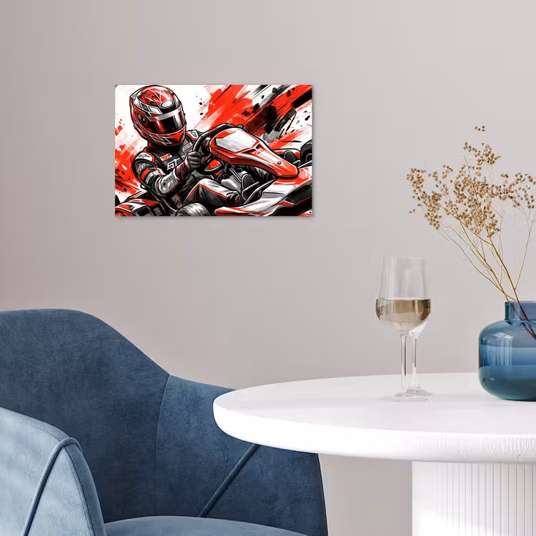 Poster - Kart - Coureur - Snelheid - Rood — 4
