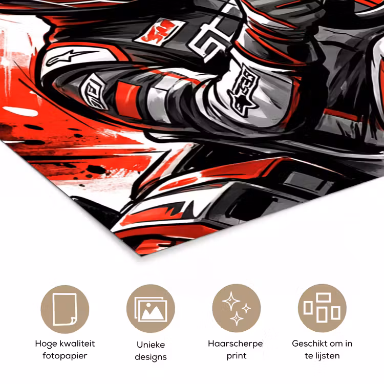 Poster - Kart - Coureur - Snelheid - Rood — 5