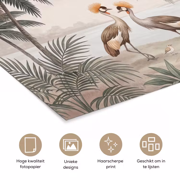 Poster - Kraanvogels - Palmbomen - Tropisch — 5