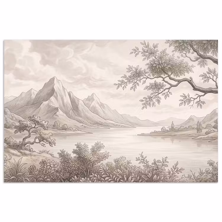 Poster - Landschap - Bergen - Meer - Natuur — 1