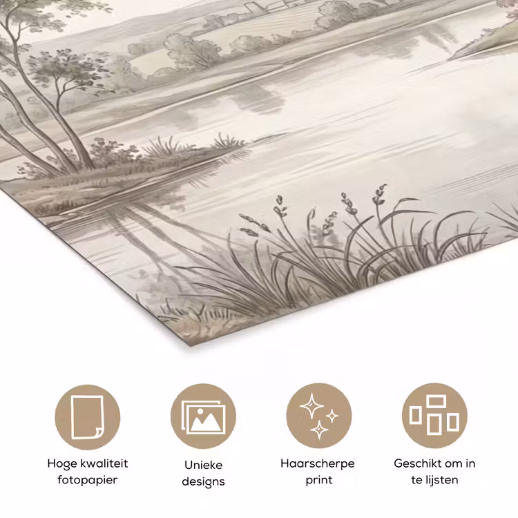 Poster - Landschap - Water - Natuur - Sepia — 5