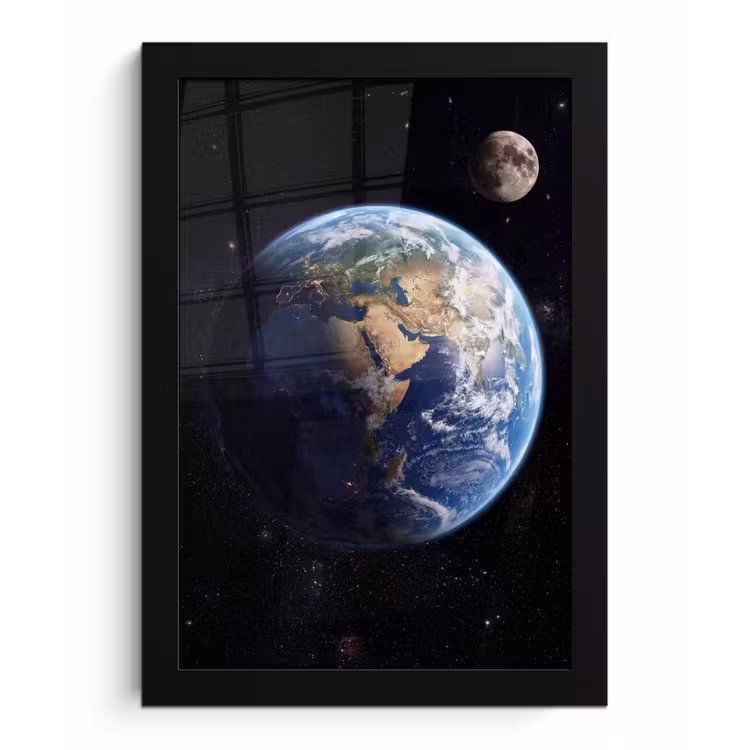 Poster met lijst - Aarde - Ruimte - Blauw - Groen — 1