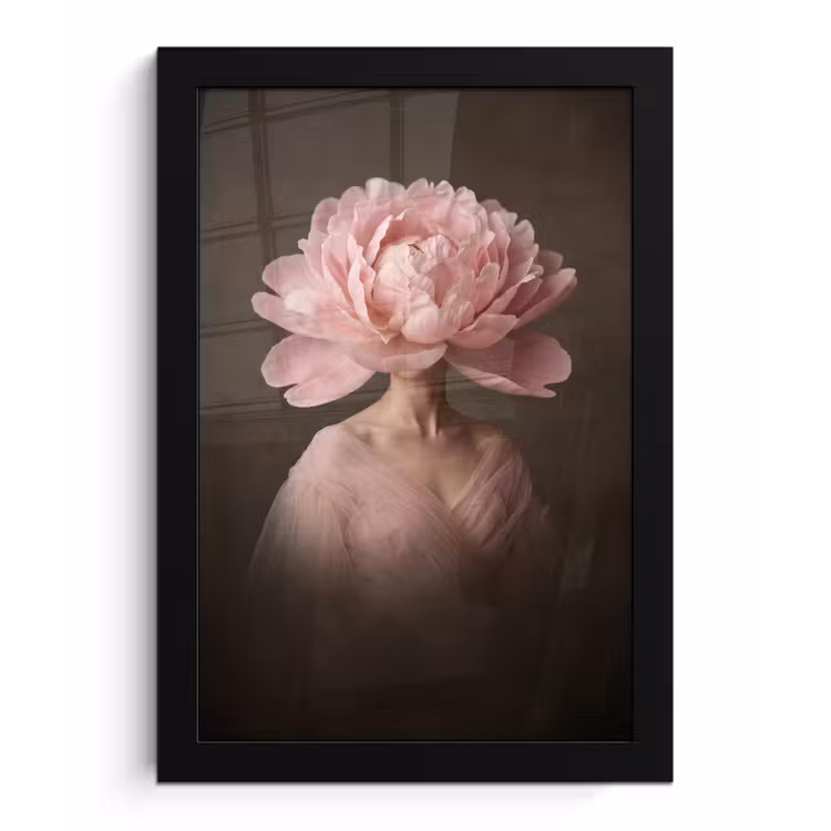 Poster met lijst - Gezicht - Roos - Roze — 1