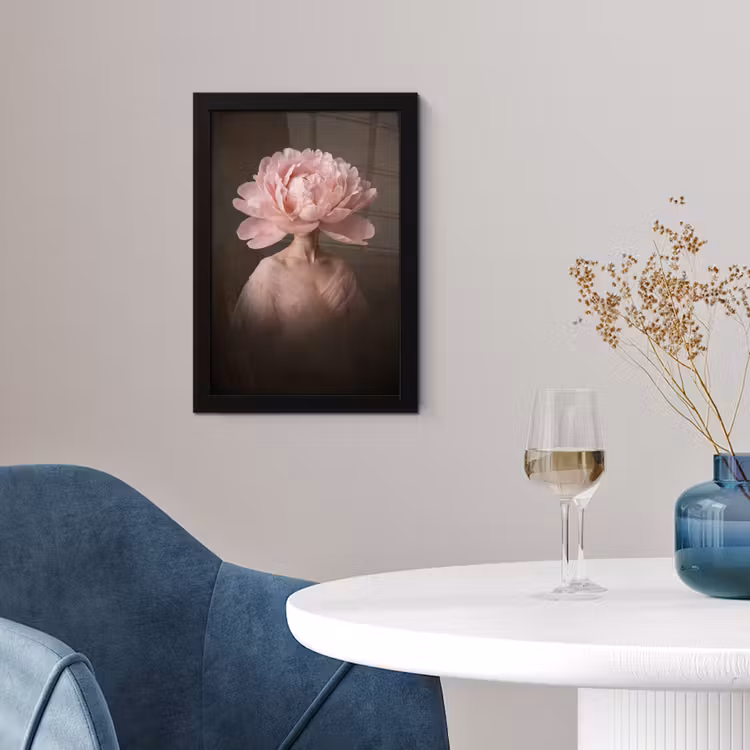 Poster met lijst - Gezicht - Roos - Roze — 2