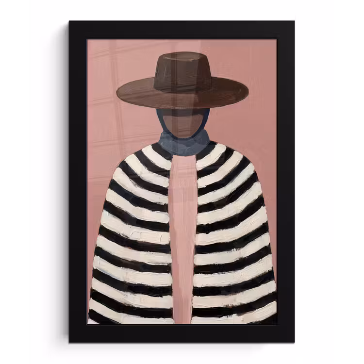 Poster met lijst - Grafisch - Vrouw - Roze — 1