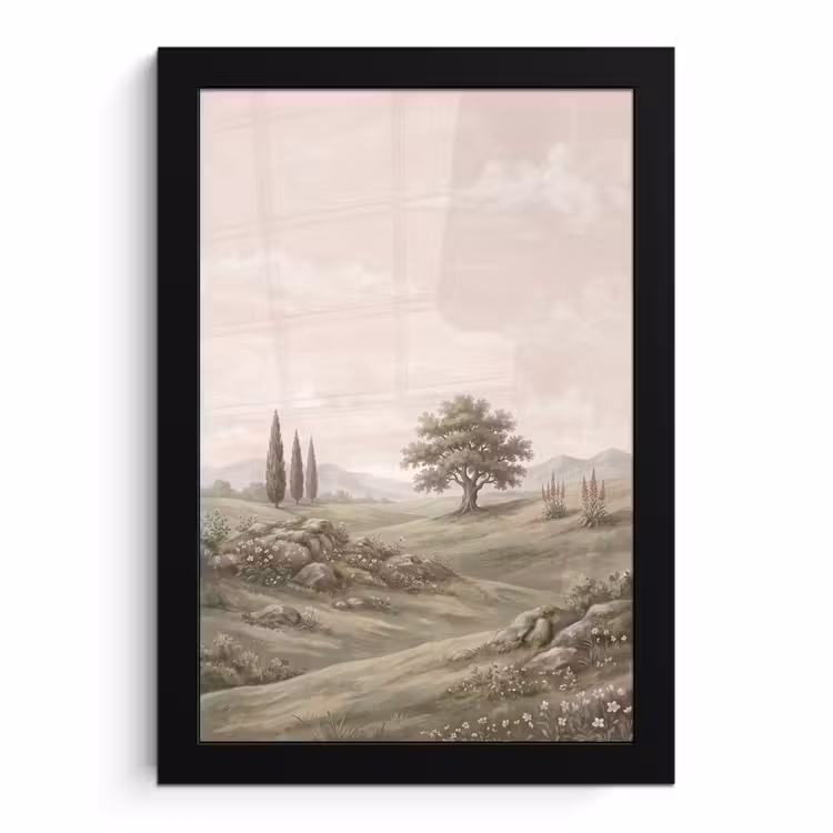 Poster met lijst - Heuvellandschap - Bomen - Natuur - Groen — 1