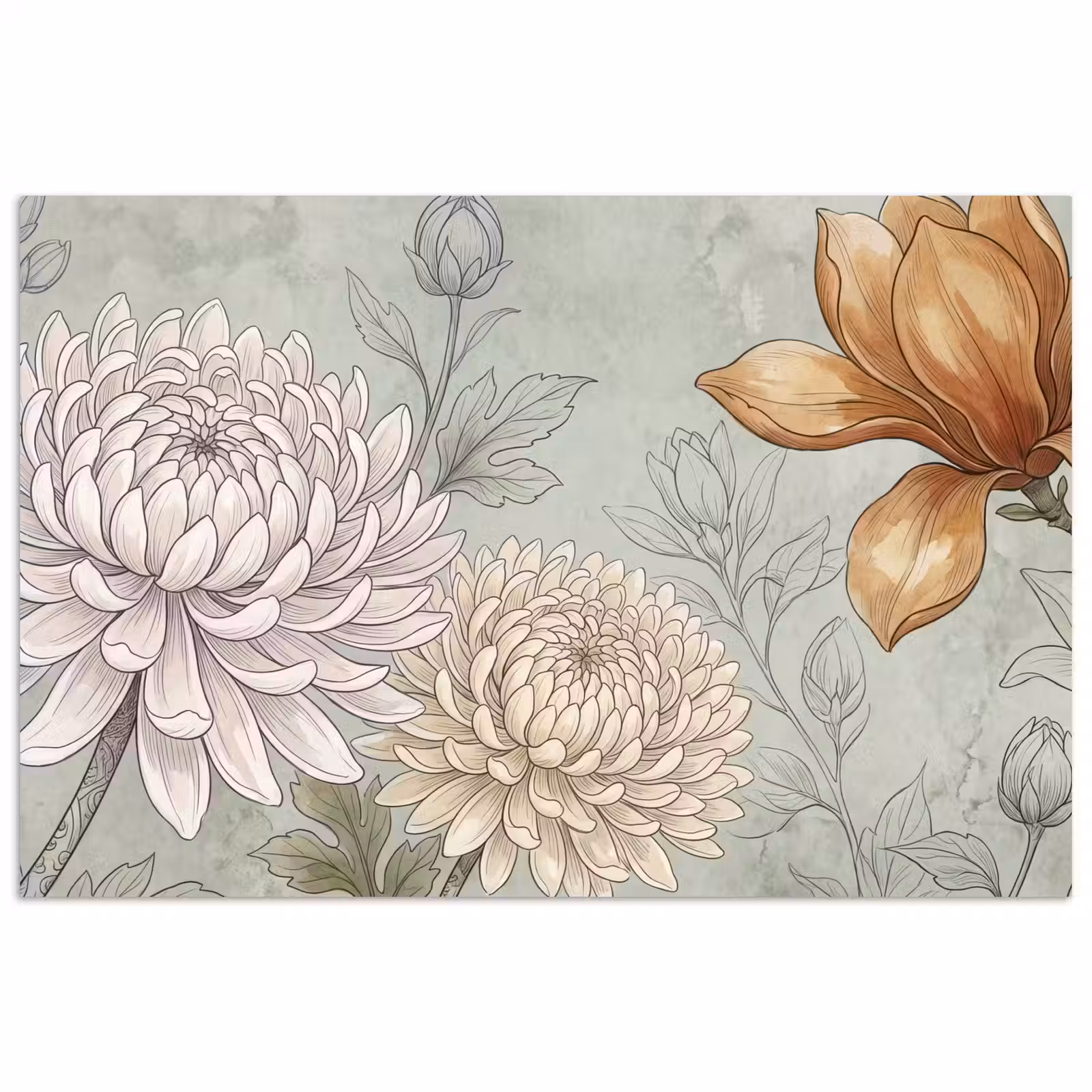 Poster - Illustratie - Bloemen - Groen — 1