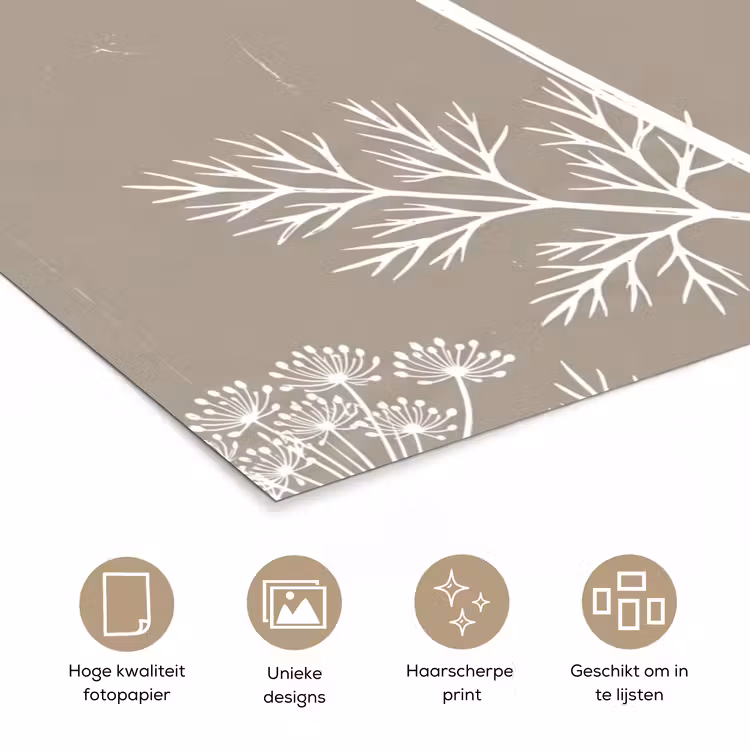Poster - Grafisch - Fluitenkruid - Taupe — 5