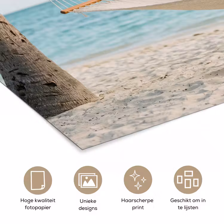 Poster - Hangmat - Strand - Wit — 5