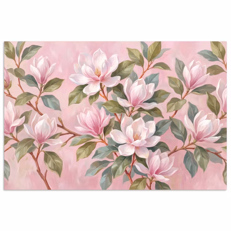 Poster - Magnolia's - Patroon - Roze — 1