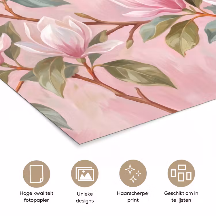 Poster - Magnolia's - Patroon - Roze — 5