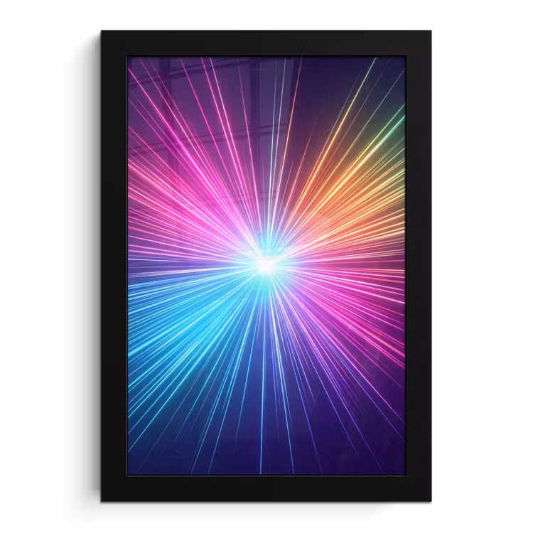 Poster met lijst - Abstract - Light - Burst - Modern - Colorful — 1