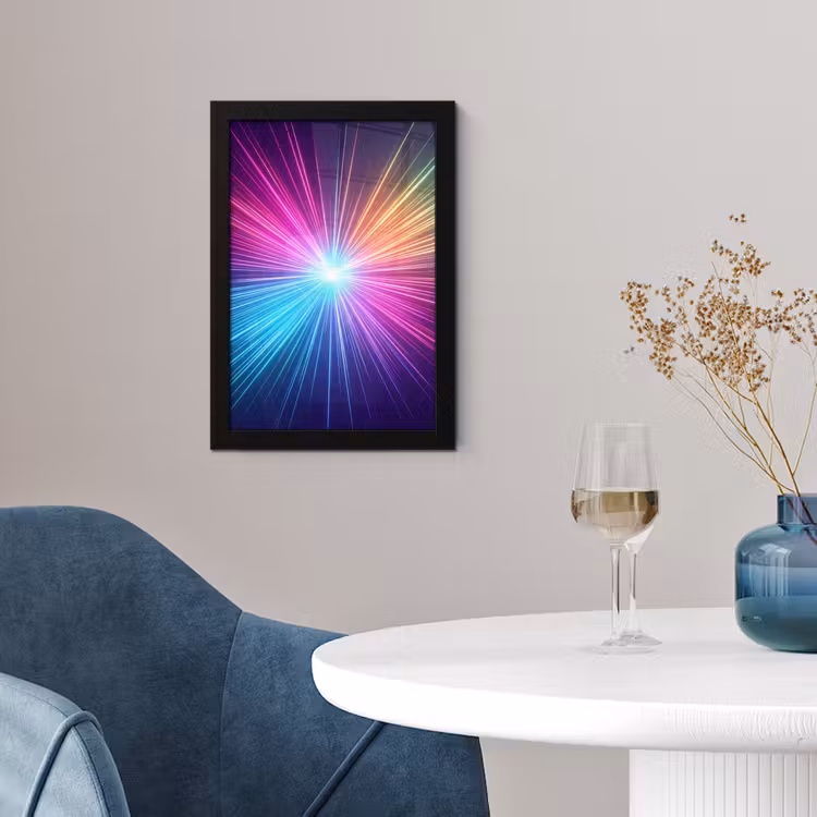 Poster met lijst - Abstract - Light - Burst - Modern - Colorful — 2