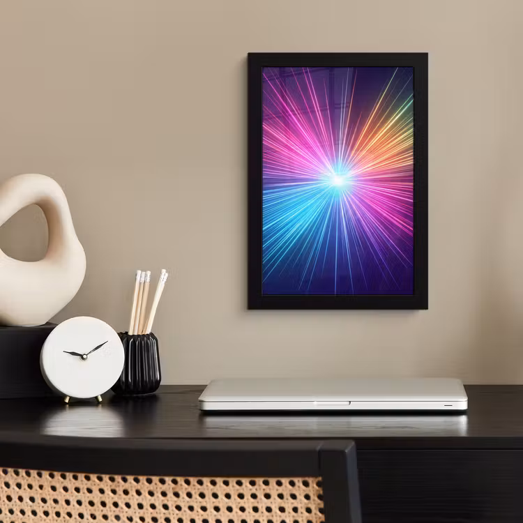 Poster met lijst - Abstract - Light - Burst - Modern - Colorful — 3