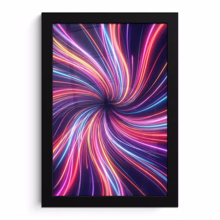 Poster met lijst - Abstract - Swirl - Futuristic - Neon — 1