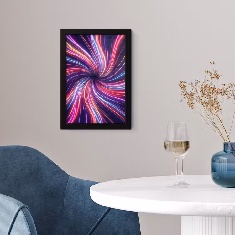 Poster met lijst - Abstract - Swirl - Futuristic - Neon — 2
