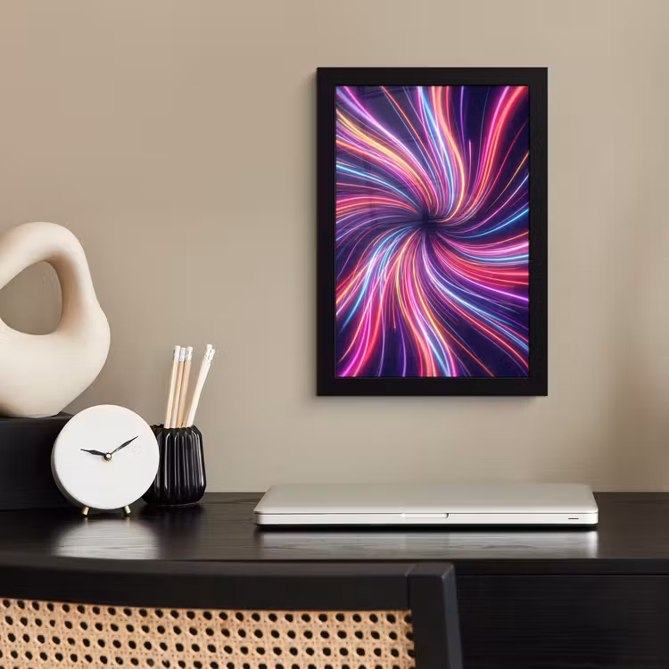 Poster met lijst - Abstract - Swirl - Futuristic - Neon — 3