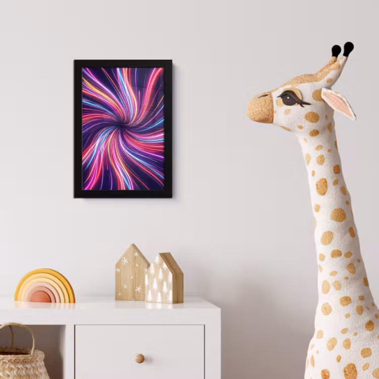 Poster met lijst - Abstract - Swirl - Futuristic - Neon — 5
