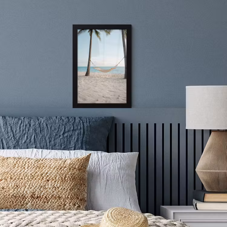 Poster met lijst - Hangmat - Strand - Wit — 4
