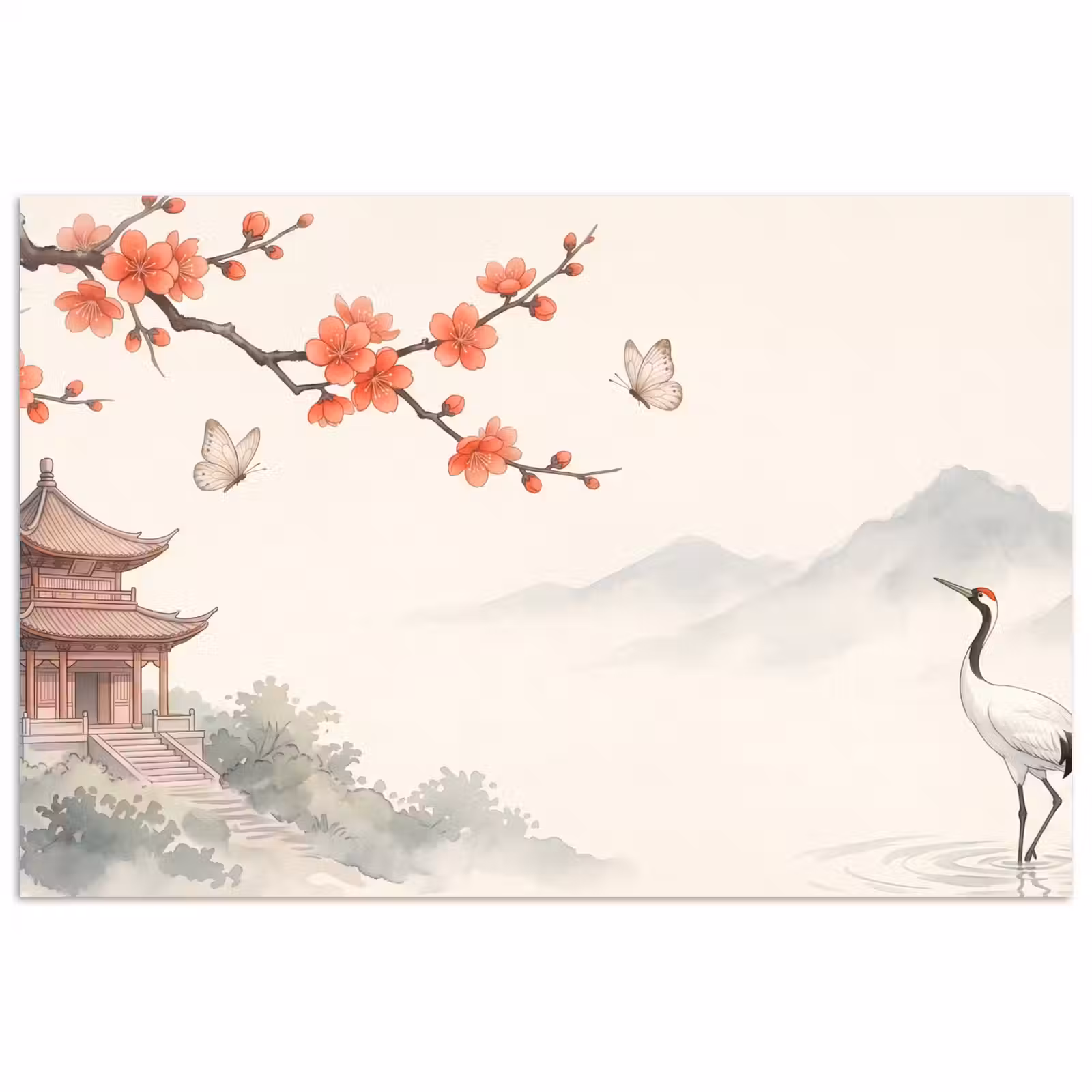 Poster - Kraanvogel - Azië - Klassiek — 1