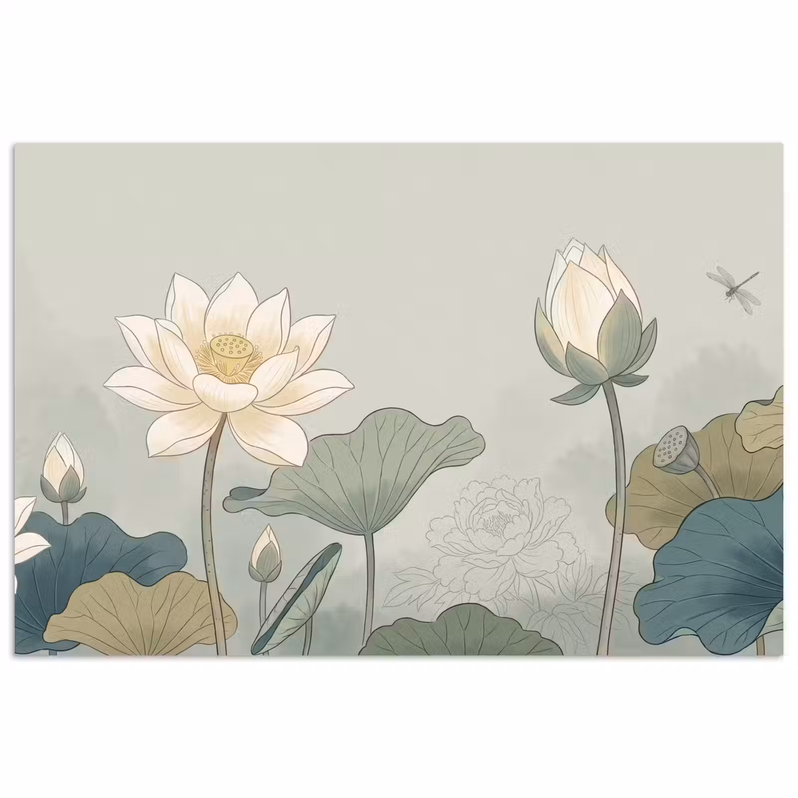 Poster - Lotus - Bloemen - Groen — 1