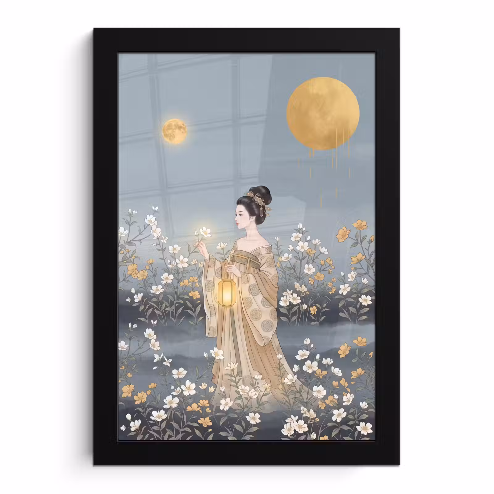 Poster met lijst - Aziatisch - Vrouw - Kimono — 1