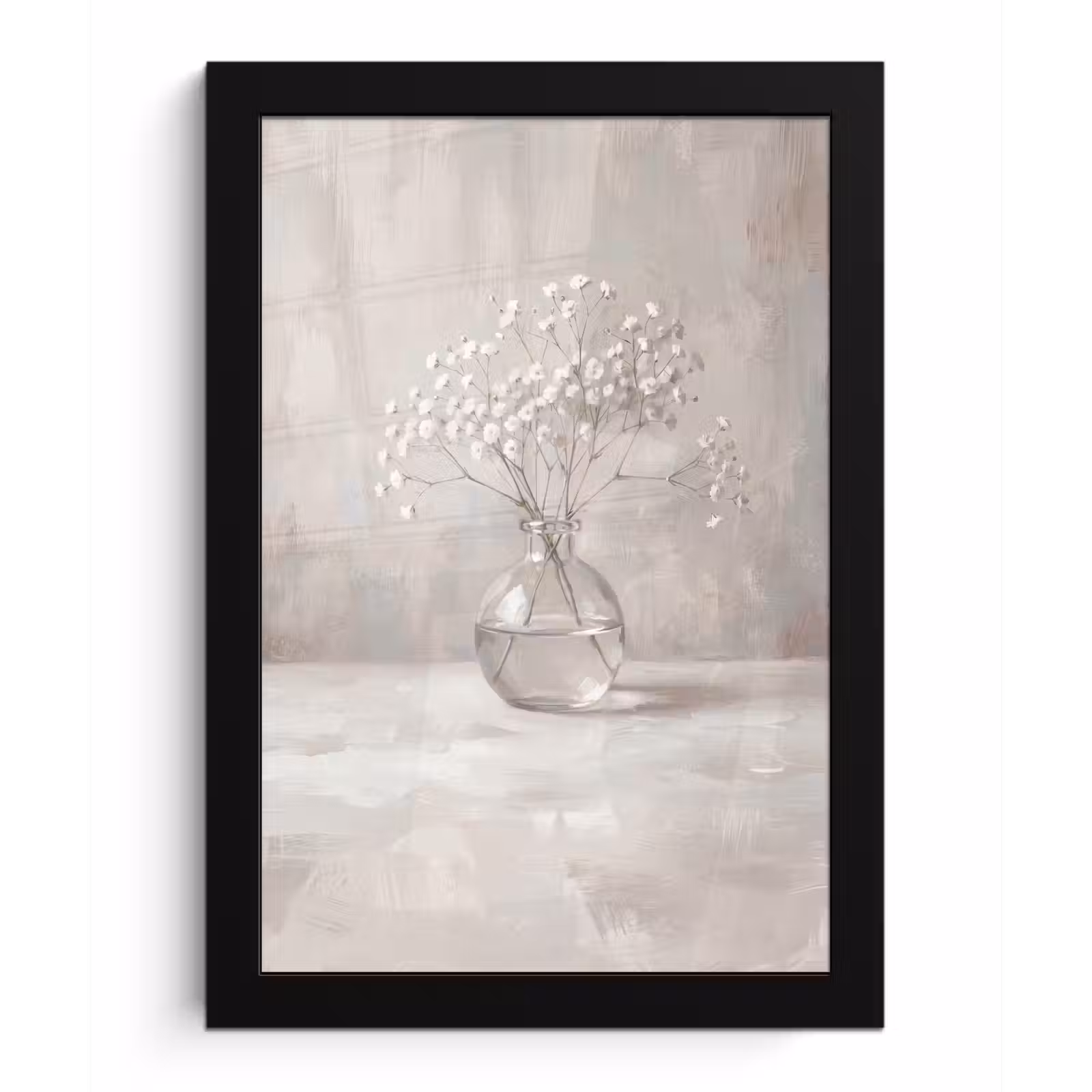 Poster met lijst - Gipskruid - Vaas - Wit — 1