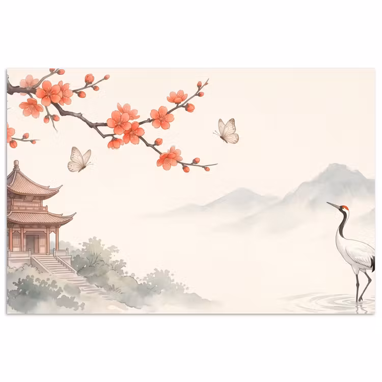 Poster - Kraanvogel - Azië - Klassiek — 1