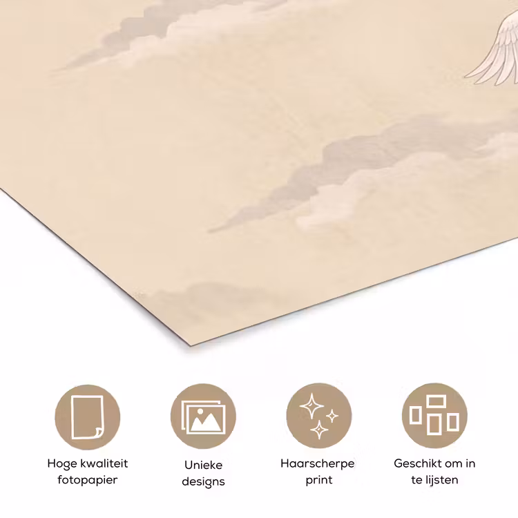 Poster - Kraanvogels - Bloesem - Beige — 5