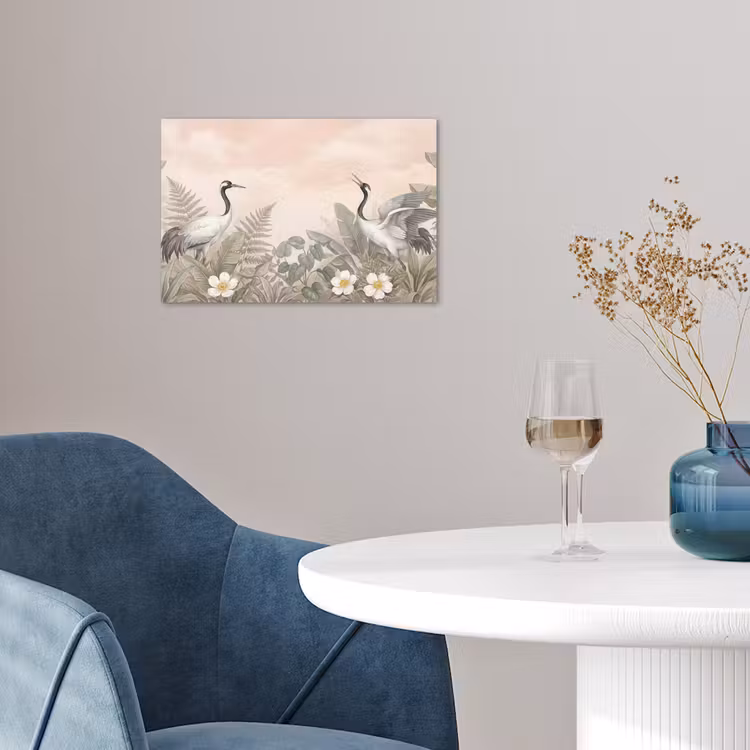 Poster - Kraanvogels - Natuur - Roze — 4