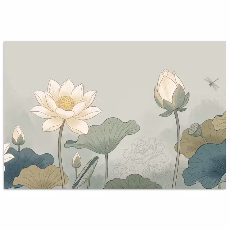 Poster - Lotus - Bloemen - Groen — 1