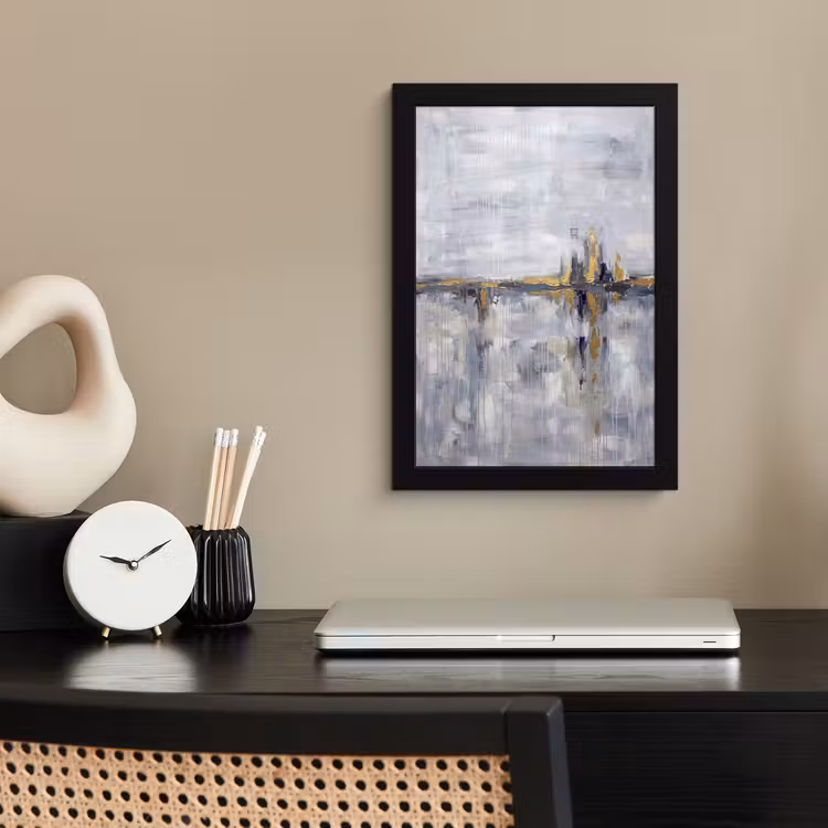 Poster met lijst - Abstract - Structuur - Goud - Grijs - Modern — 3